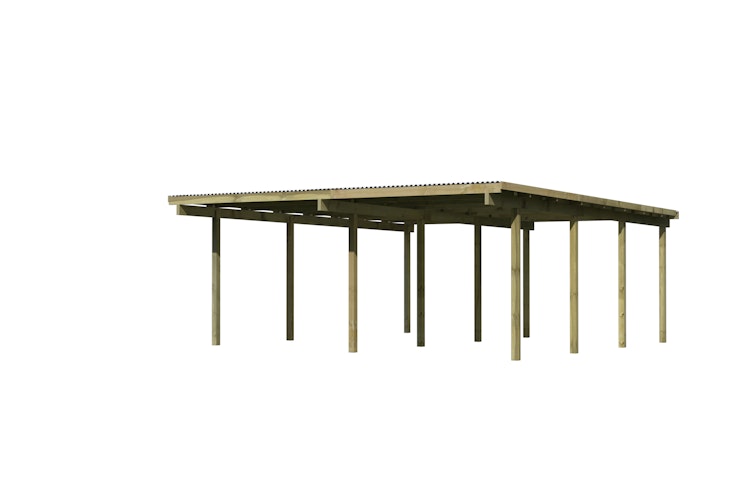Karibu Carport Doppelcarport Eco 1/2 - kesseldruckimprägniert