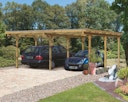 Vorschaubild Karibu Carport Doppelcarport Eco 1/2 - kesseldruckimprägniert