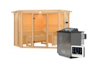 Vorschaubild Karibu Sauna Alcinda 2 Superior mit Eckeinstieg 68 mm inkl. gratis Saunaofen im Wert von 599,99 €