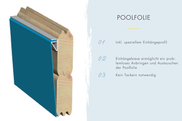 Karibu Triton Rechteck Pool - 305 x 182 cm - kesseldruckimprägniert