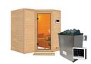 Vorschaubild Karibu Sauna Sahib 1-Massivholzsauna 38 mm-Fronteinstieg -Exklusivoptik