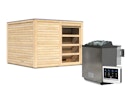Vorschaubild Karibu Gartensauna Saunahaus Cuben inkl. Vorraum, naturbelassen inkl. gratis Saunaofen im Wert von 599,99 €