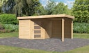 Vorschaubild Karibu Woodfeeling Gartenhaus Schwandorf 3/5 inkl. 240 cm Schleppdach mit Rückwand - 19 mm