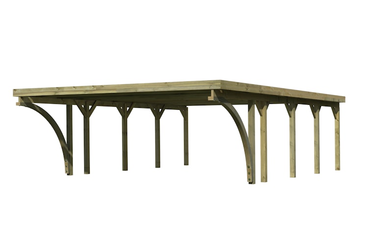 Karibu Carport Doppelcarport Classic Doppel 3 - kesseldruckimprägniert inkl. gratis H-Pfostenanker