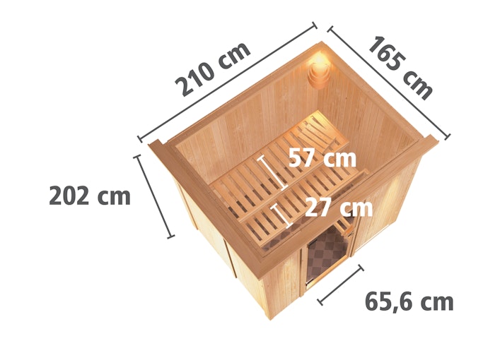 Karibu Sauna Fanja - 68 mm Systemsauna - 230 Volt Plug & Play