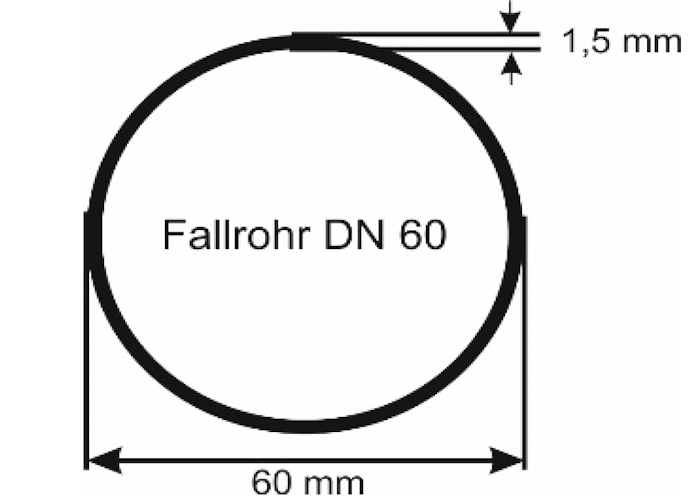 Fallrohr DN 60 200 cm braun