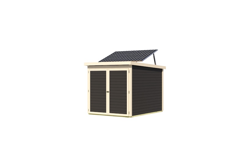 Karibu Fahrradgarage 3/4 inkl. Fahrradschienen (für 3 oder 4 Fahrräder) - 19 mm - mit Solarpaket