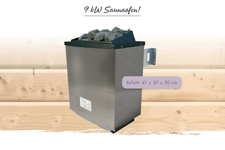 Karibu 9 kW Saunaofen finnisch anthrazit für externe Steuerung 