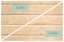 Karibu Gartenhaus Qubic 1 mit Schiebetür und 240 cm Anbaudach - 19 mm