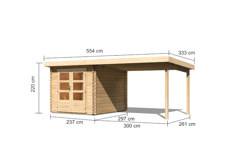 Karibu Woodfeeling Gartenhaus Bastrup 4 naturbelassen - 28 mm