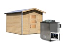 Vorschaubild Karibu Bosse 1 - 38 mm Gartensauna mit Vorraum und Satteldach inkl. gratis Sauna-Zubehörset im Wert von 234,94 €