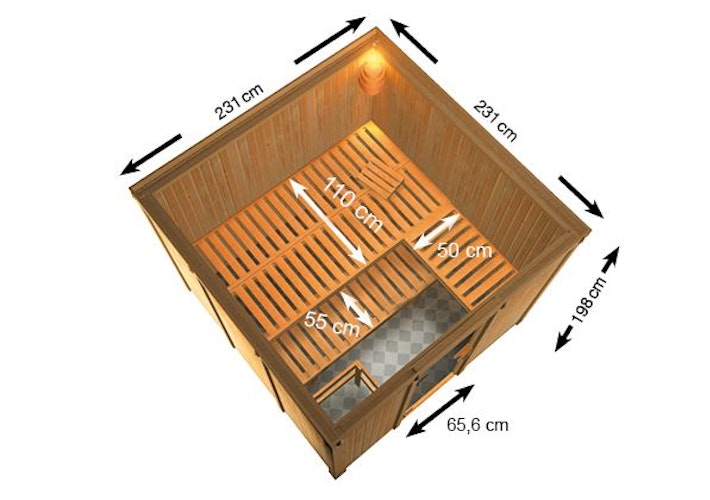 Karibu Woodfeeling Sauna Arvika - 68 mm Aktionssauna