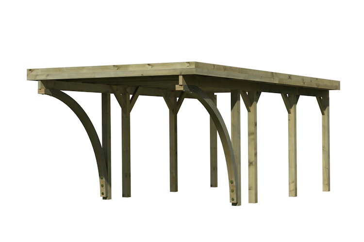 Karibu Carport Einzelcarport Classic Einzel 2 - kesseldruckimprägniert inkl. gratis H-Pfostenanker