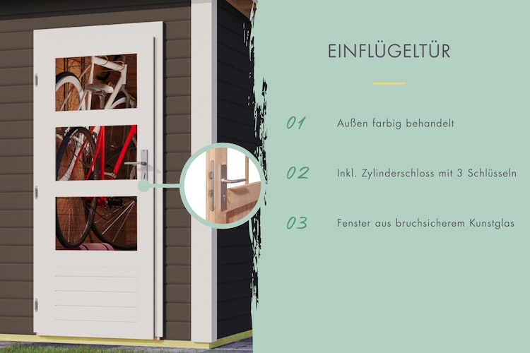Karibu Mittelwand-Gartenhaus Schönbuch 1 - 38 mm