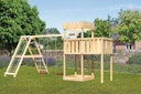 Vorschaubild Akubi Kinderspielturm Ritterburg Löwenherz inkl. Anbauplattform, Doppelschaukelanbau und Klettergerüst