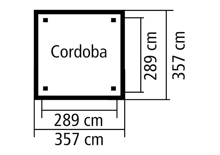 Karibu 4-Eck Pavillon Cordoba kesseldruckimprägniert