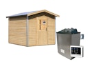 Vorschaubild Karibu Bosse 1 - 38 mm Gartensauna mit Vorraum und Satteldach inkl. gratis Sauna-Zubehörset im Wert von 234,94 €