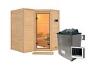 Vorschaubild Karibu Sauna Sahib 1-Massivholzsauna 38 mm-Fronteinstieg -Exklusivoptik