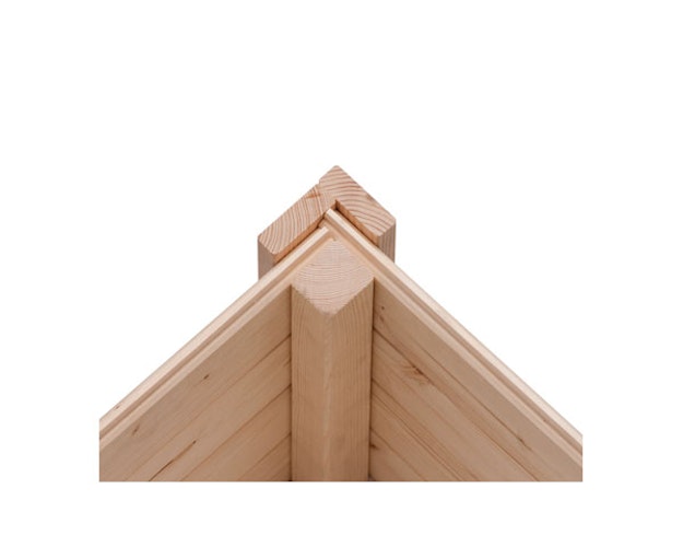 Karibu Gartenhaus Qubic 1 mit Schiebetür und 240 cm Anbaudach - 19 mm