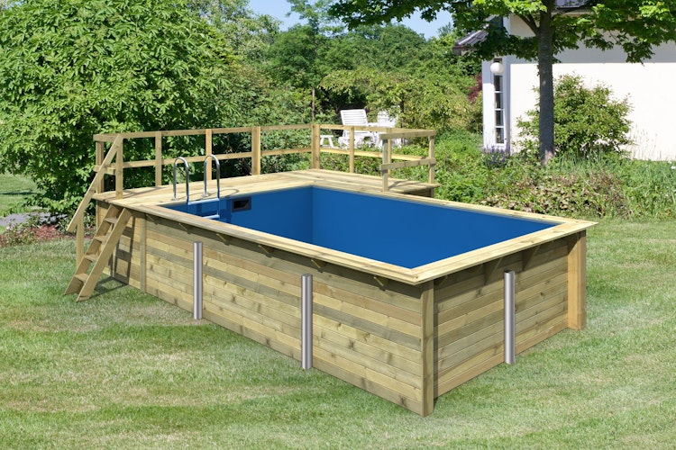 Karibu Rechteck Pool Gr. 3 - 350 x 530 cm - kesseldruckimprägniert
