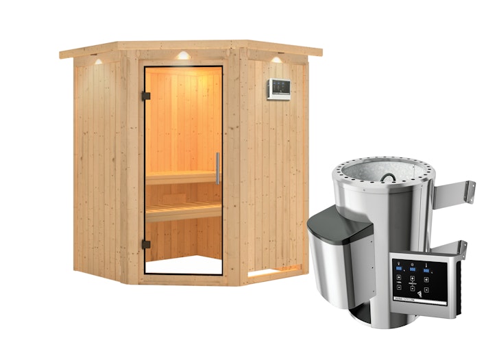 Karibu Sauna Nanja - 68 mm Systemsauna - 230 Volt Plug & Play