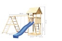 Vorschaubild Akubi Kinderspielturm Lotti inkl. Wellenrutsche und Doppelschaukelanbau mit Klettergerüst (Set C)