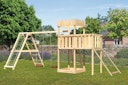 Vorschaubild Akubi Kinderspielturm Ritterburg Löwenherz inkl. Doppelschaukelanbau, Klettergerüst, Anbauplattform und Netzrampe
