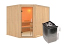 Vorschaubild Karibu Sauna Malin mit Eckeinstieg 68 mm inkl. gratis Saunaofen im Wert von 599,99 €