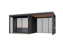 Vorschaubild Karibu Design Gartenhaus Saturn A/B mit Aluminium Schiebetüre & Blechpaket - 38 mm