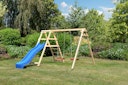 Vorschaubild Akubi Kinderspielgerät Doppelschaukel Felix mit Klettergerüst und Rutsche
