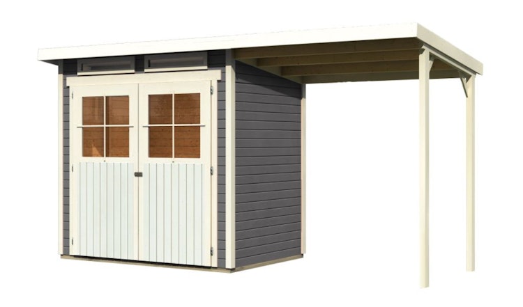 Karibu Eco Gartenhaus Grebenau / Glücksburg 2/3/4 mit 190 cm Schleppdach