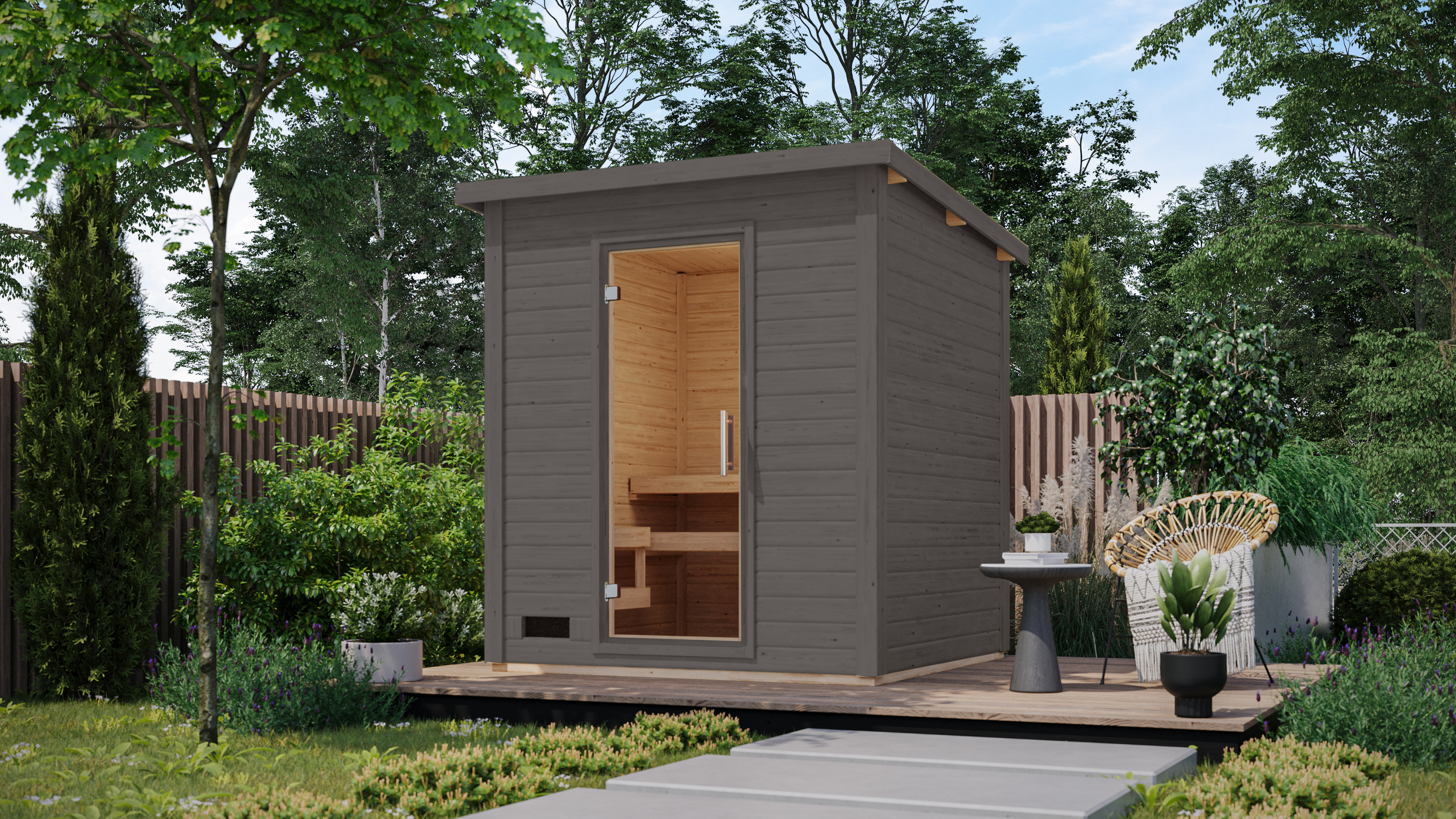 Karibu Gartensauna Saunahaus Caapi 3 inkl. gratis Sauna-Zubehörset im Wert von 234,94 €