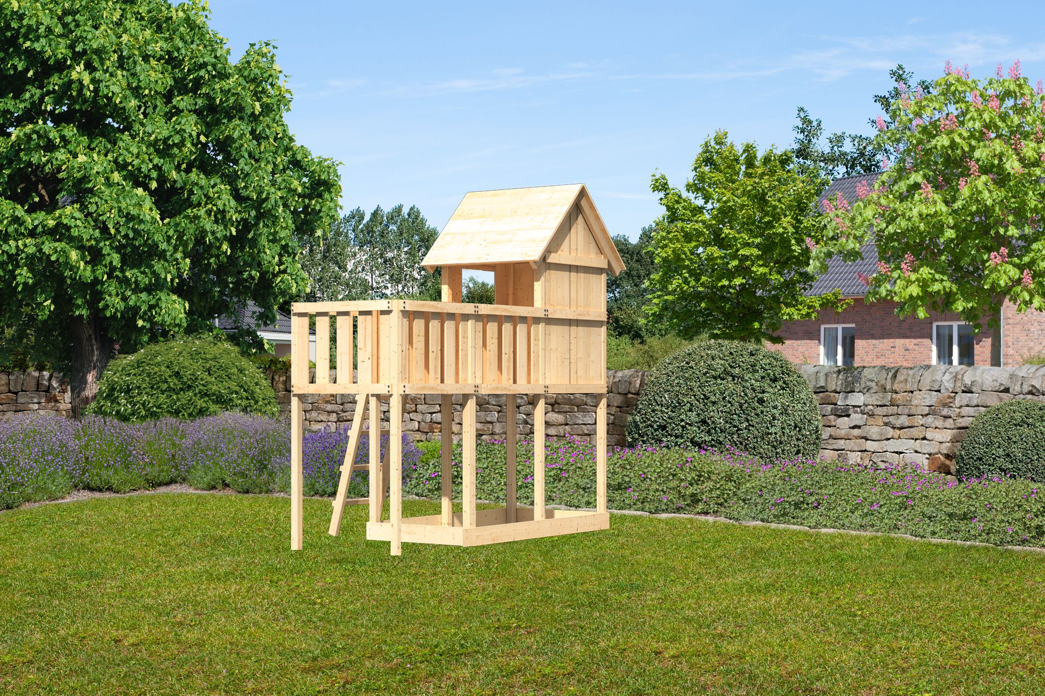 Akubi Stelzenhaus Frieda mit Anbauplattform