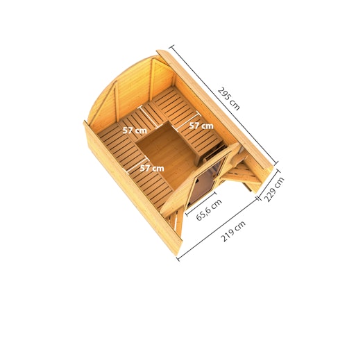 Karibu Gartensauna/Saunafass Fasshaus 2 inkl. gratis Saunaofen im Wert von 599,99 €