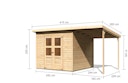 Vorschaubild Karibu Eco Gartenhaus Merseburg 6 inkl. Anbaudach - Sparset