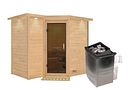 Vorschaubild Karibu Sauna Sahib 2-Massivholzsauna 38 mm -Eckeinstieg - Exklusivoptik inkl. gratis Saunaofen im Wert von 899,99€