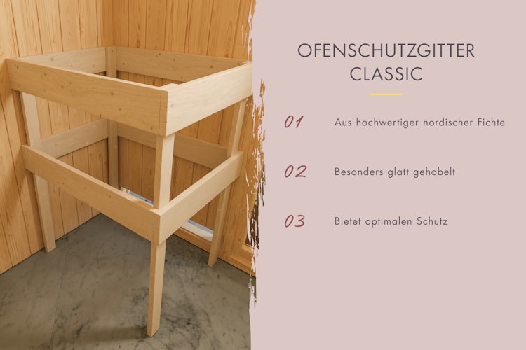 Karibu Saunahaus Fasssauna Quadro 0 - 38 mm (für 230 Volt Steckdose)