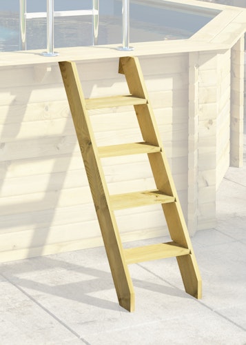 Karibu Pool Modell X1 400 x 400 cm mit Terrasse - kesseldruckimprägniert mit Metallecken