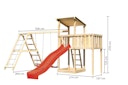 Vorschaubild Akubi Kinderspielturm Anna mit Pultdach inkl. Wellenrutsche, Anbauplattform, Doppelschaukel und Klettergerüst