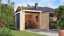 Vorschaubild Karibu Fahrradgarage 3/4 inkl. Fahrradschienen (für 3 oder 4 Fahrräder) - 19 mm - mit Solarpaket
