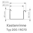Vorschaubild Dachrinne RG 70 /100 cm Typ 200 anthrazit