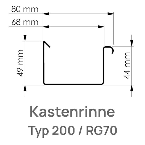 Dachrinne RG 70 /100 cm Typ 200 anthrazit