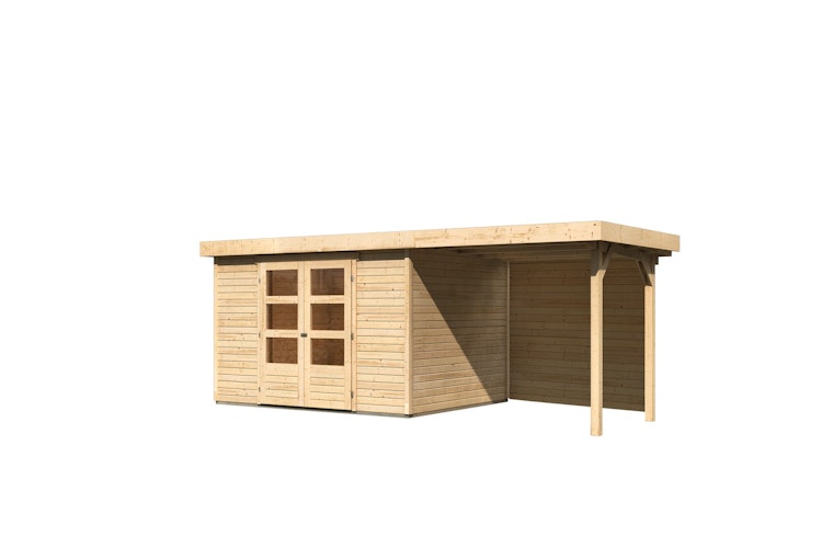 Karibu Woodfeeling Gartenhaus Askola 2/3/3,5/4/5/6 mit 240 cm Schleppdach + Rückwand