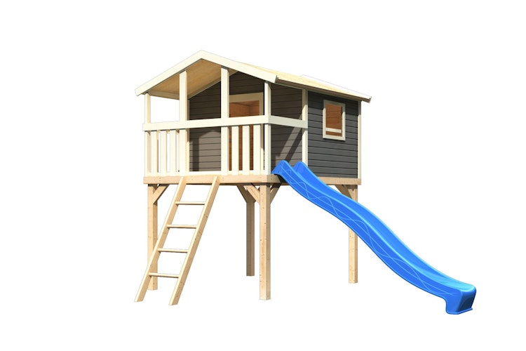 Akubi Kinderspielhaus Kinderspielgerät Benjamin inkl. Wellenrutsche (Set A)
