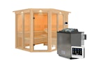 Vorschaubild Karibu Sauna Ainur 3 Superior mit Eckeinstieg 68 mm inkl. gratis Saunaofen im Wert von 599,99 €