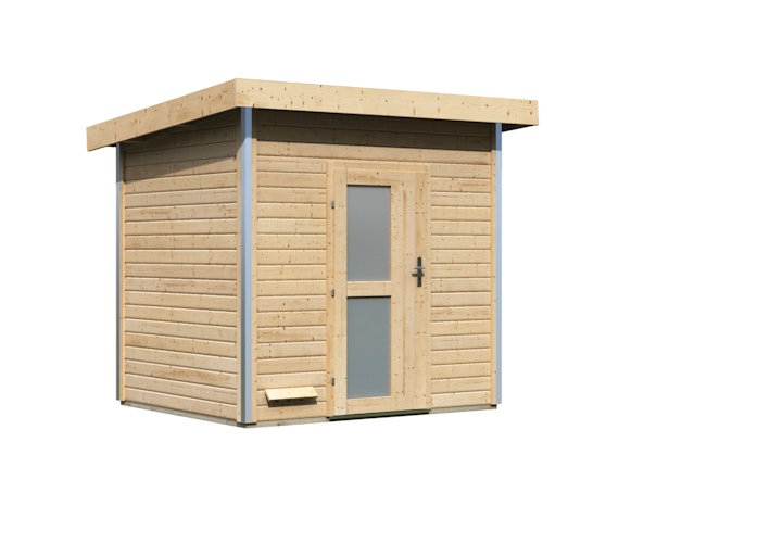 Karibu Gartensauna Pultdach Saunahaus Norge naturbelassen inkl. gratis Saunaofen im Wert von 599,99 €
