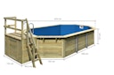 Vorschaubild Karibu Pool Modell X4 610 x 400 cm mit Terrasse - kesseldruckimprägniert mit Metallecken