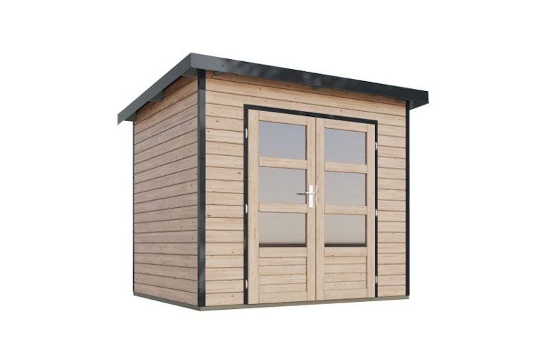 Karibu Metall-Holzgartenhaus Hybridhaus Pluto A/B - 28 mm/0,5 mm
