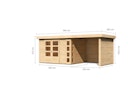 Vorschaubild Karibu Woodfeeling Gartenhaus Kerko 3/4/5 mit 240 cm Schleppdach/Seiten- und Rückwand