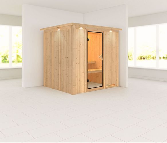 Karibu Sauna Sodin mit Fronteinstieg 68 mm